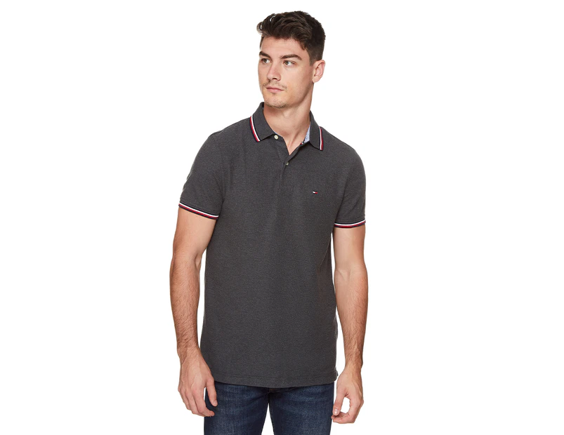 Tommy Hilfiger Men's Winston Solid Wicking Polo Shirt - Charcoal Grey Heather