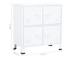 Industrial Filing Cabinet White 75x40x80 cm Steel - White
