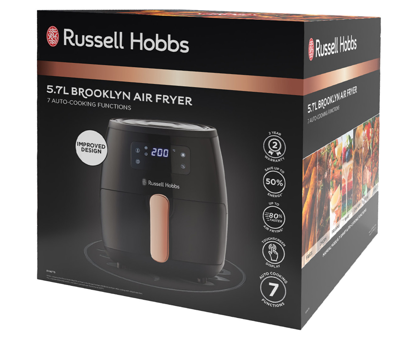 Russell Hobbs 5.7L Brooklyn Copper Air Fryer - RHAF15 