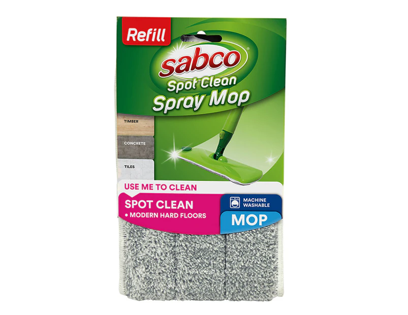 Sabco 27cm Replacement Refill Pad Floor Cleaner For Spot Clean Spray Mop Grey