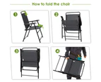 Costway Folding Outdoor Dining Chairs Set of 4 Textilene Fabric Deck Home Garden Yard Patio Furniture