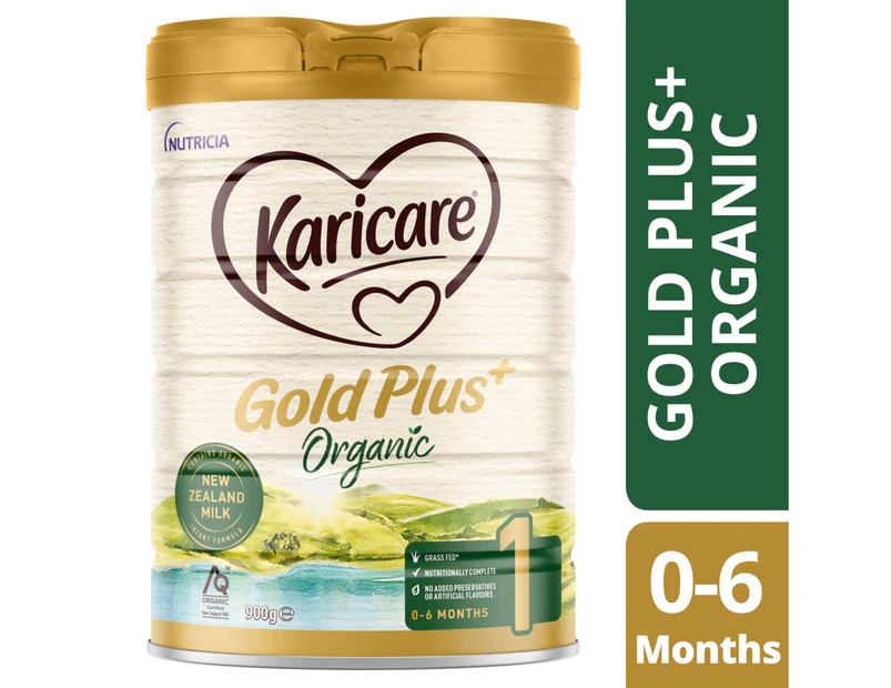 Karicare Gold Plus+ Organic 1 Baby Infant Formula 900g From Birth to 6 Months
