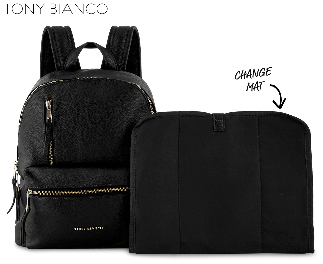 Tony Bianco Chevy Nappy Bag Backpack - Black | Catch.com.au