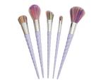 5 Piece Unicorn Brush Set Professional Fiber Makeup Brush Multi Task Rainbow