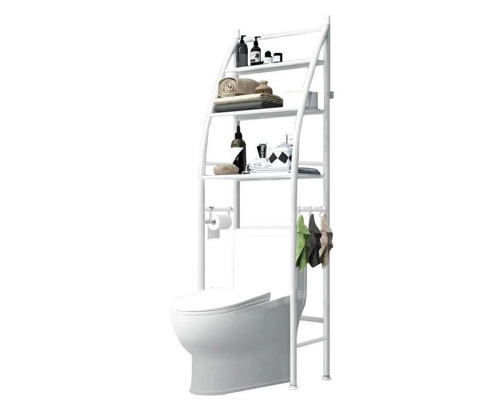 Bathroom Rack Shelves Over Toilet Storage Shelves Washer Dryer Shelf Laundry washing machine Rack White