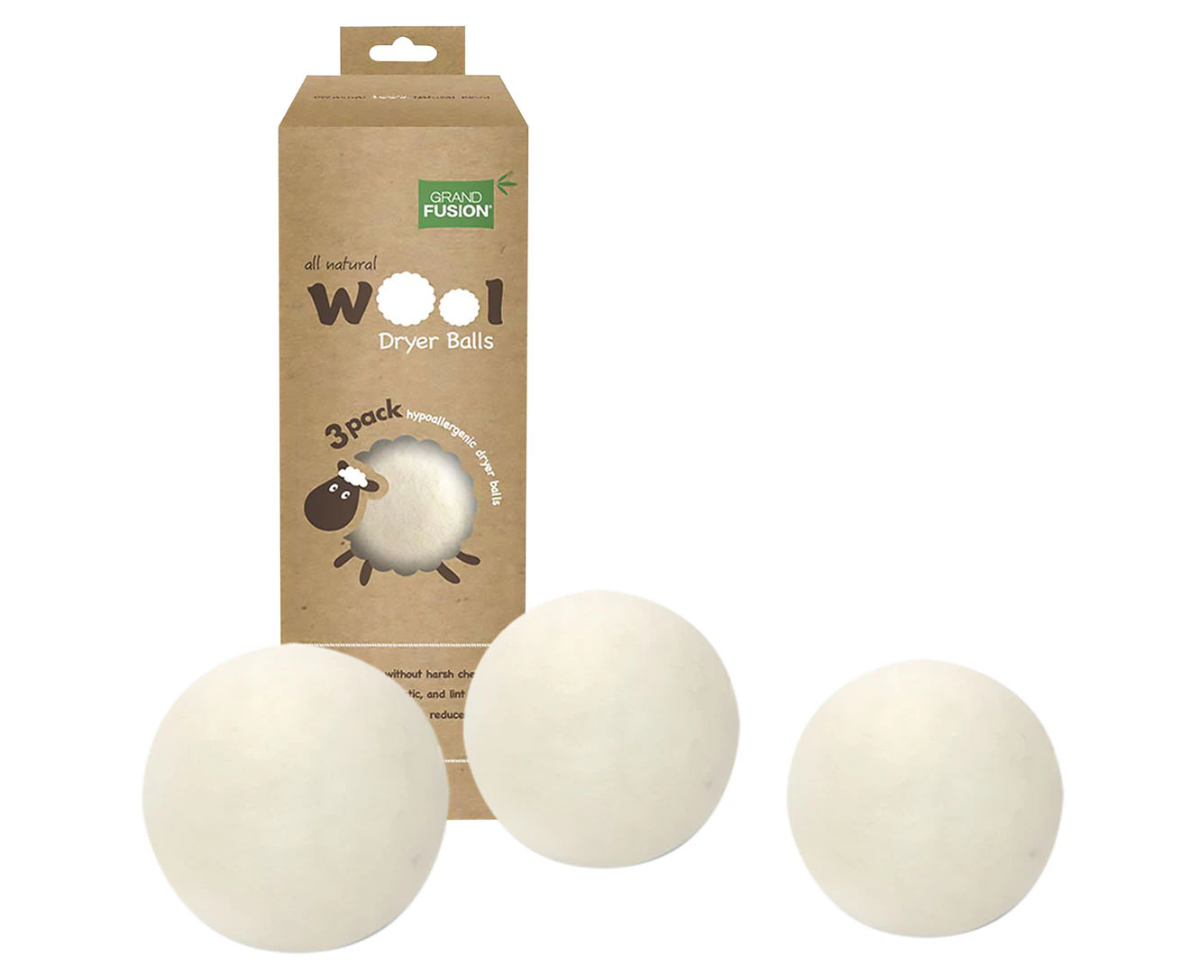 Grand Fusion Wool Dryer Balls 3-Pack