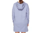Urban Classics Women's Organic Oversized Terry Hoodie Dress - Viola Blue
