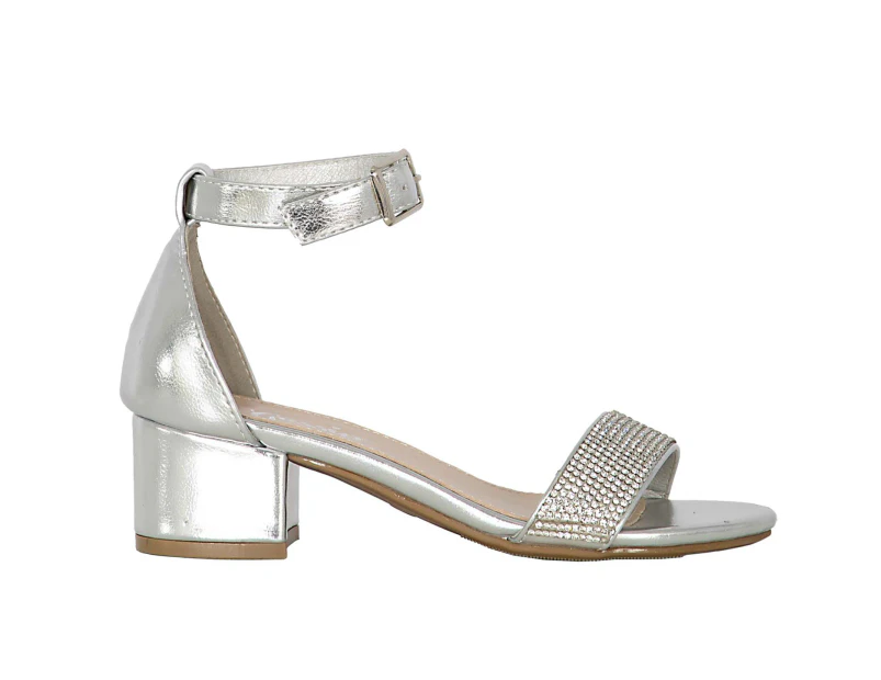 Tahlia Vybe Junior Heeled Dress Shoe Girl's - Silver