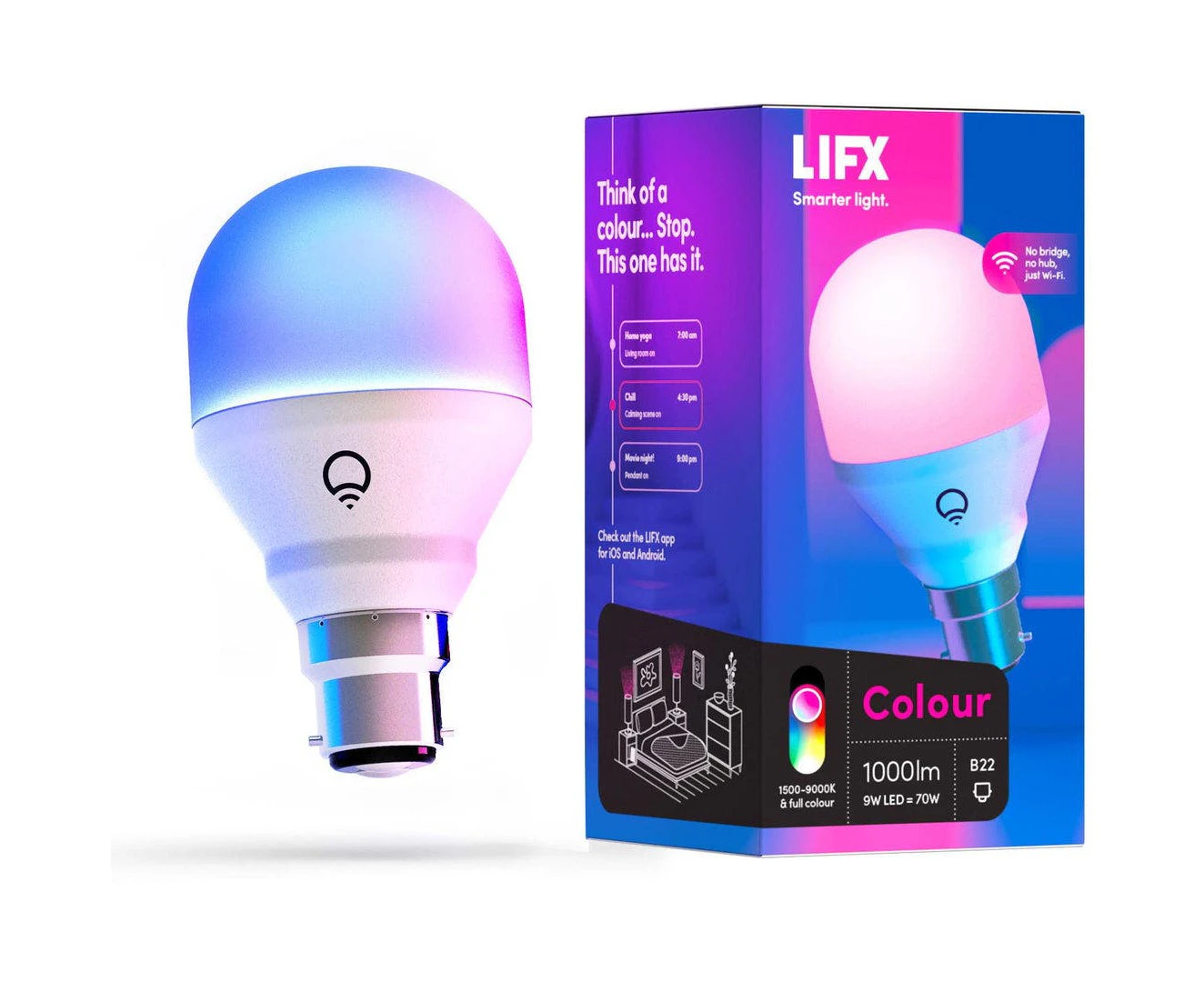 LIFX Smart Lightbulb B22 Colour - Excellent Condition