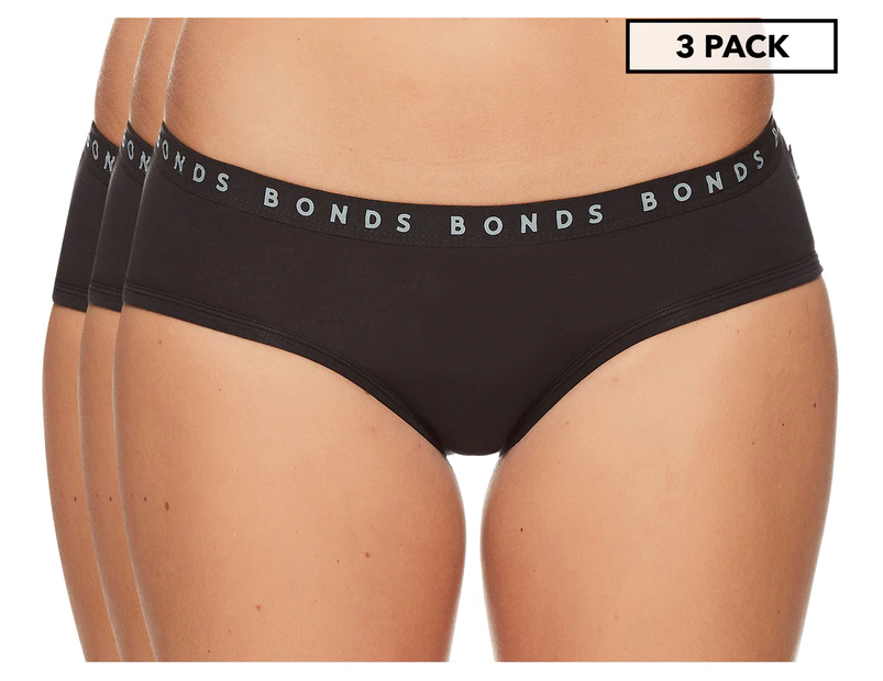 Bonds Women's Hipster Boyleg 3-Pack - Black