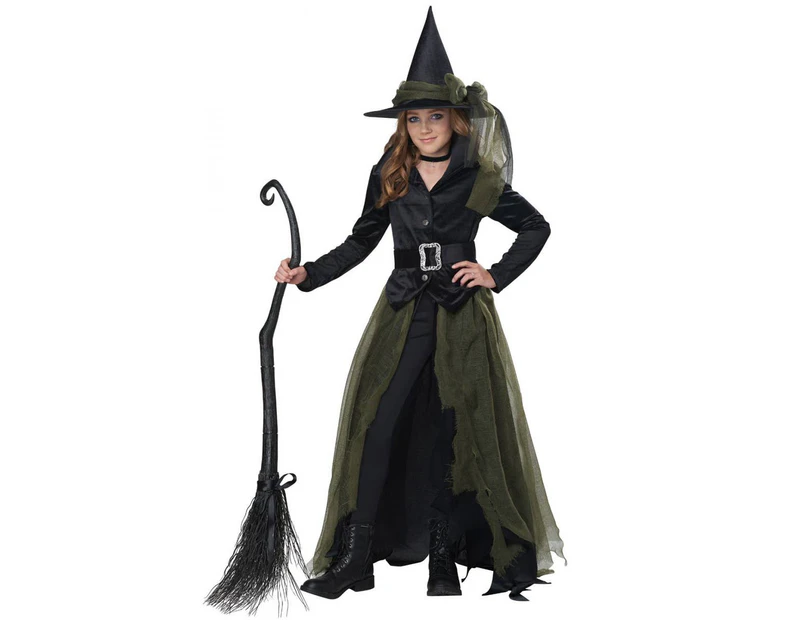 Cool Teen Girl's Green Witch Halloween Costume Girls