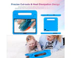 For Samsung Galaxy Tab A8 10.5 inch SM- X200 /X205 kids Case, Kickstand Shockproof Protective Rugged Handle Stand Light Weight Friendly Cover (Blue)