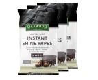 48pc Oakwood 15x20cm Leather Care Instant Shine Wipes Shoes/Bags/Belt Cleaning