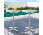 Gardeon Set of 2 Outdoor Bar Table Aluminium Round 70/110CM