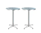 Gardeon Set of 2 Outdoor Bar Table Aluminium Round 70/110CM