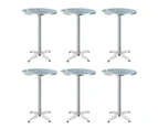 Gardeon Set of 6 Outdoor Bar Table Aluminium Round 70/110CM