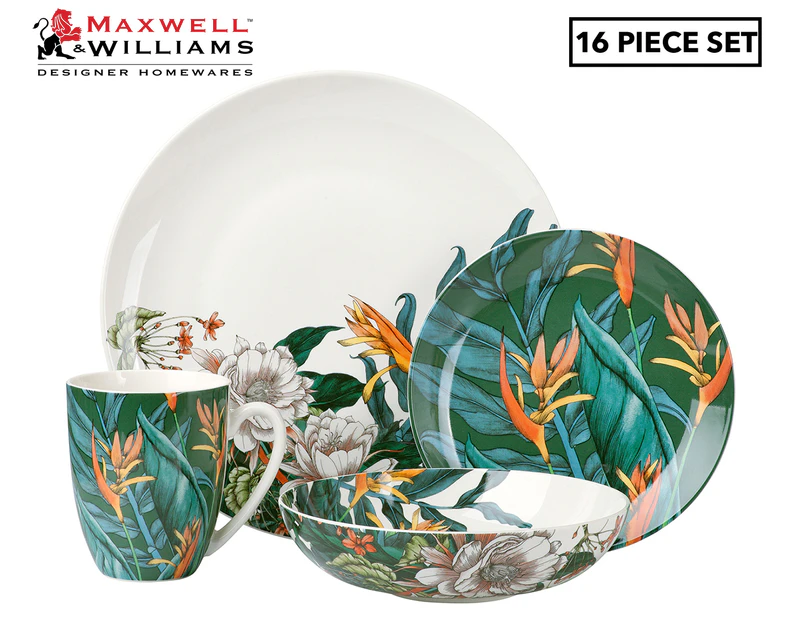 Maxwell & Williams 16-Piece Native Blooms Coupe Dinner Set