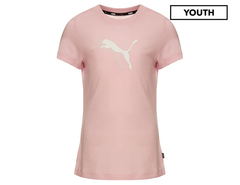 Puma Youth Girls' Power Graphic Tee / T-Shirt / Tshirt - Chalk Pink