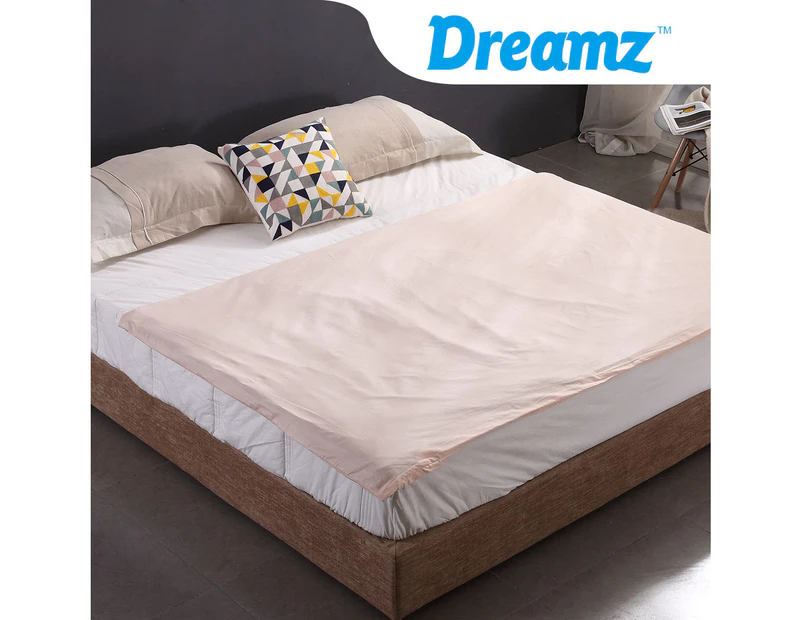 DreamZ 198x122cm Cotton Anti Anxiety Weighted Blanket Cover Protector Beige - Beige