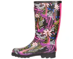 Trespass Womens Elena Floral Wellington Boots (Black/Green Print) - TP5580