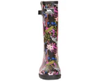 Trespass Womens Elena Floral Wellington Boots (Black/Green Print) - TP5580