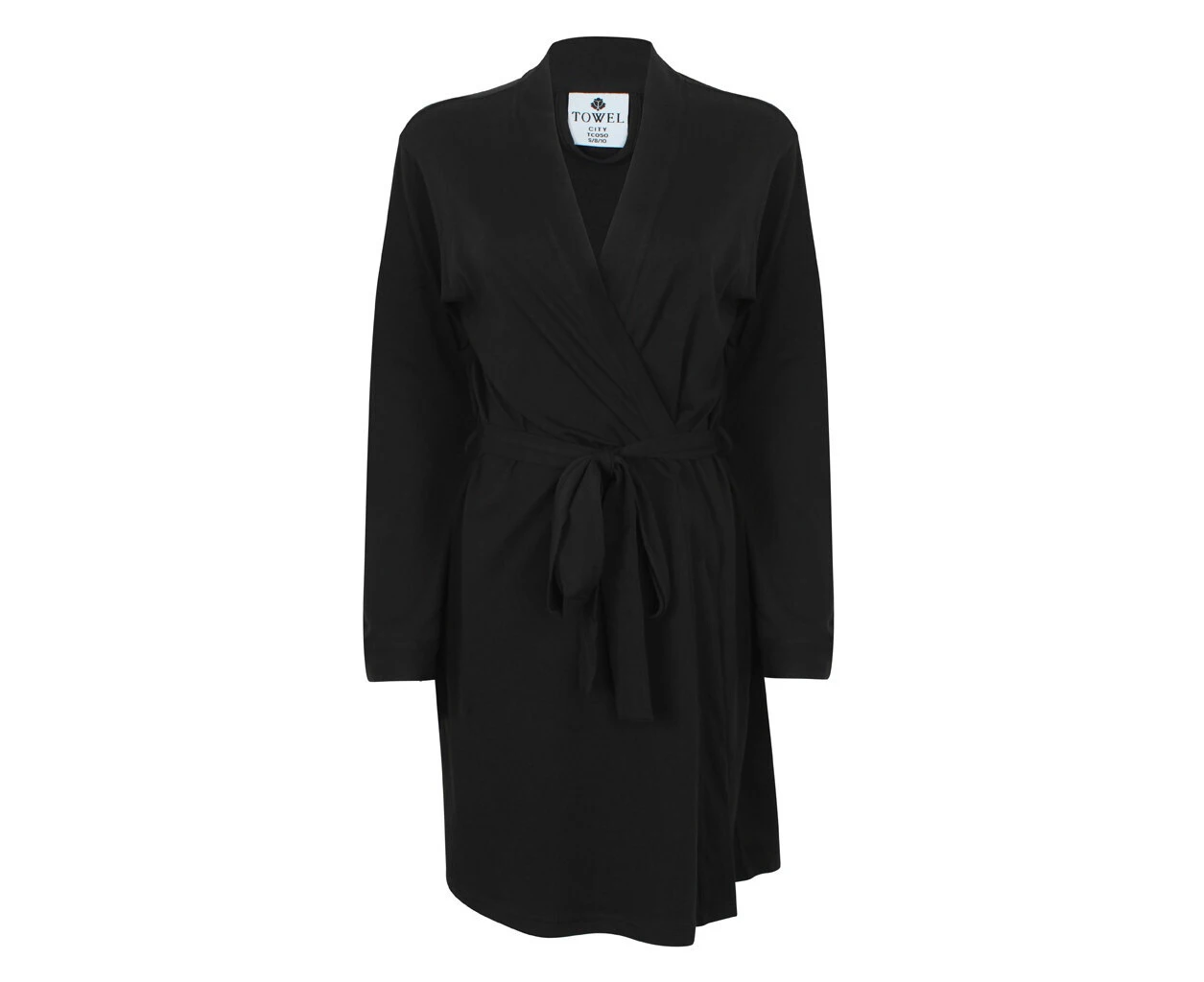 Towel City Womens Wrap Robe (Black) - PC4759