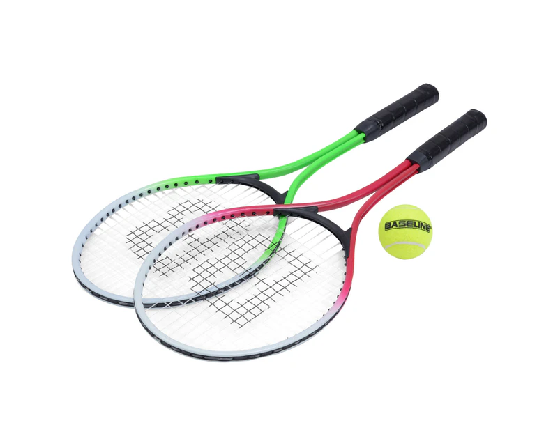 Baseline Childrens/Kids 2 Person Tennis Set (Multicoloured) - RD2243