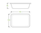 Compostable Fibre Tray - 100mm  - 75mm  - 1200ml - Packs
