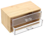 Boxsweden 19cm Bano Bamboo 2-Drawer Container - Natural/Clear