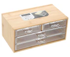 Boxsweden 24cm Bano Bamboo 4-Drawer Container - Natural/Clear