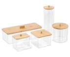 Boxsweden 23.5cm Bano 3-Compartment Container w/ Bamboo Lid - Natural/Clear