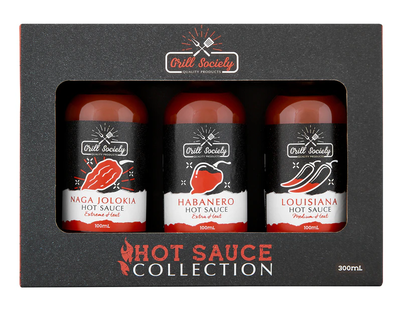 Grill Society 3-Piece Hot Sauce Collection