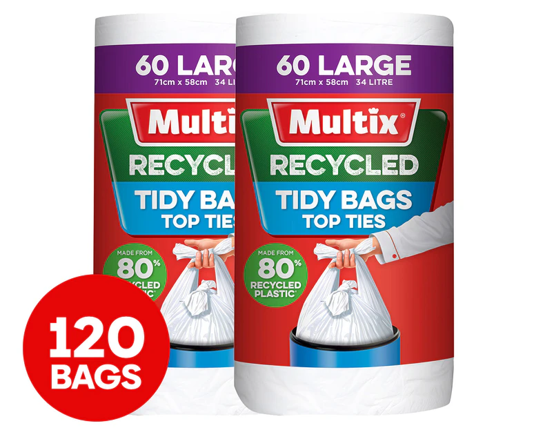 2 x 60pk Multix Recycled Large Kitchen Tidy Bags