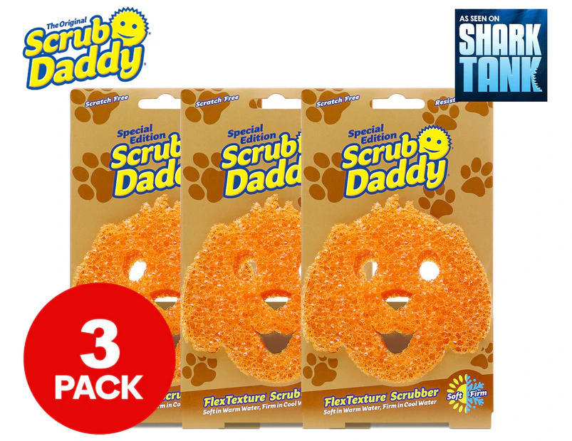 3 x Scrub Daddy Dog Scrubber Limited Edition - Orange