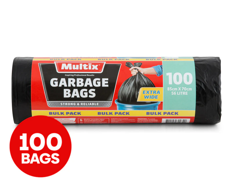 Multix 56L Extra Wide Garbage Bags 100pk