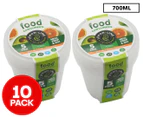 2 x Lemon & Lime 700mL Reusable Round Food Containers 5pk - Clear