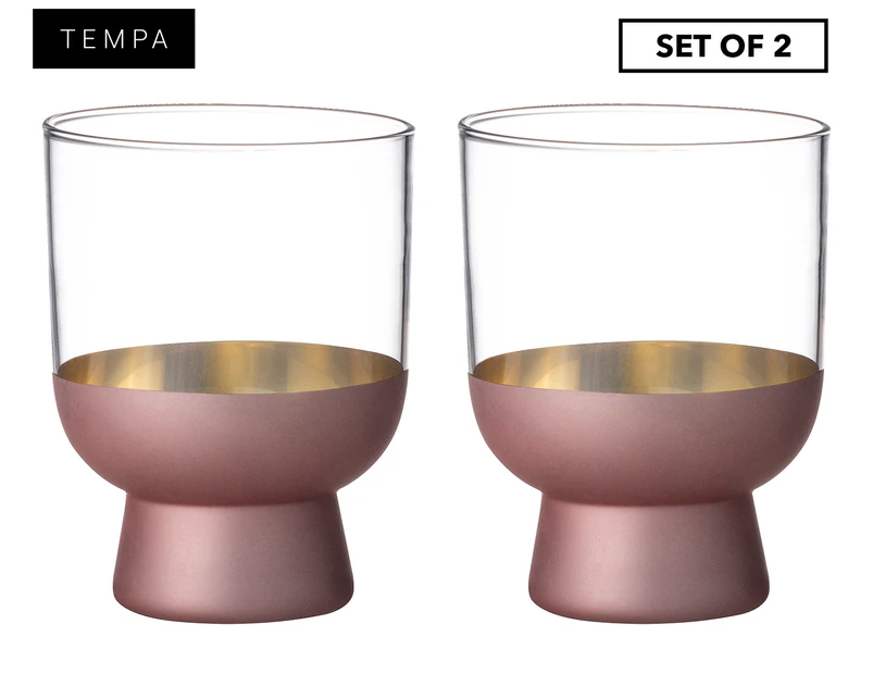 Set of 2 Tempa 240mL Aria Glass Tumbler - Rose