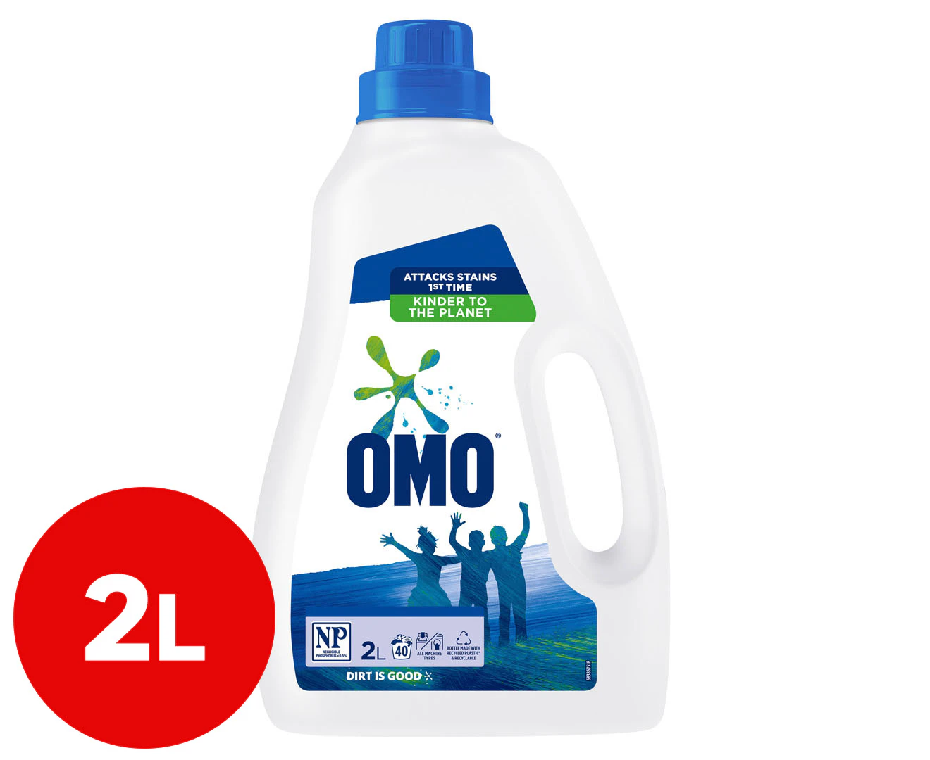 Omo Active Clean Laundry Liquid Detergent Front & Top Loader 2L