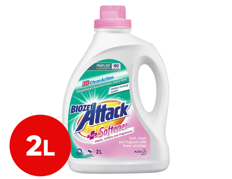 Biozet Attack Laundry Liquid Plus Softener 2L