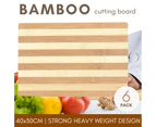 BAMBOO CUTTING BOARD 40x30cm [6 PACK] Wood Butcher Block Wooden Chopping Board