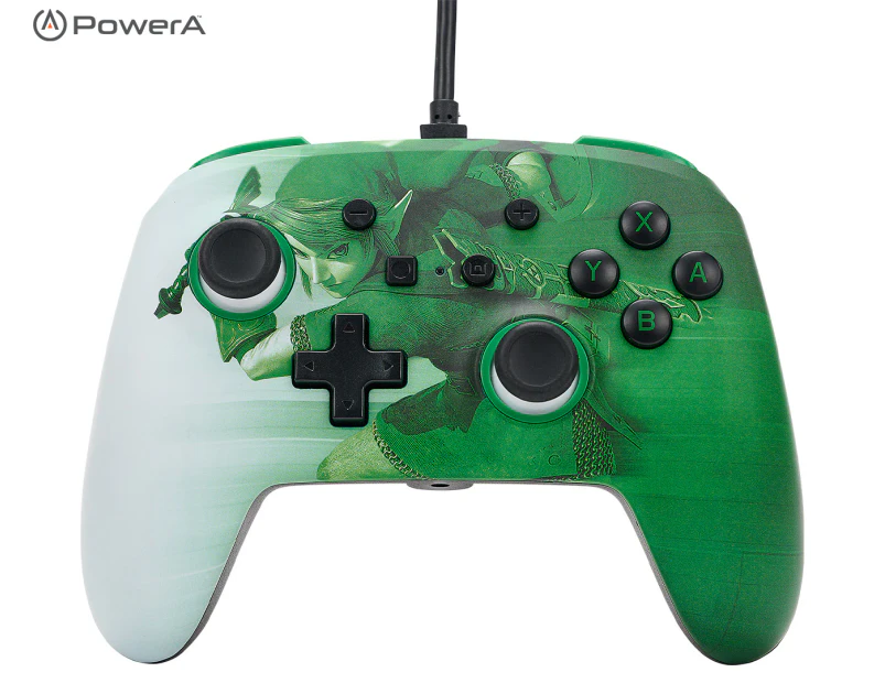 PowerA Nintendo Switch Zelda Heroic Link Enhanced Wired Controller - Green/White