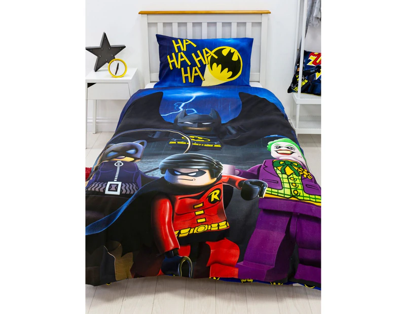 Lego Superheroes Challenge Single Panel Duvet/Doona/Quilt Cover and Pillowcase Set