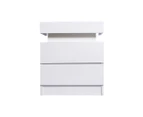Levede Bedside Tables RGB LED Nightstand 1/2 Drawers Side Table Storage White