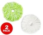 SLDEMTAO 8 Pack Spin Mop Head Replacements Heads for Floor Cleaning White Microfiber Refills Replacement Heads Spinning Refill Reusable 360 Degree Easy Wring Head 