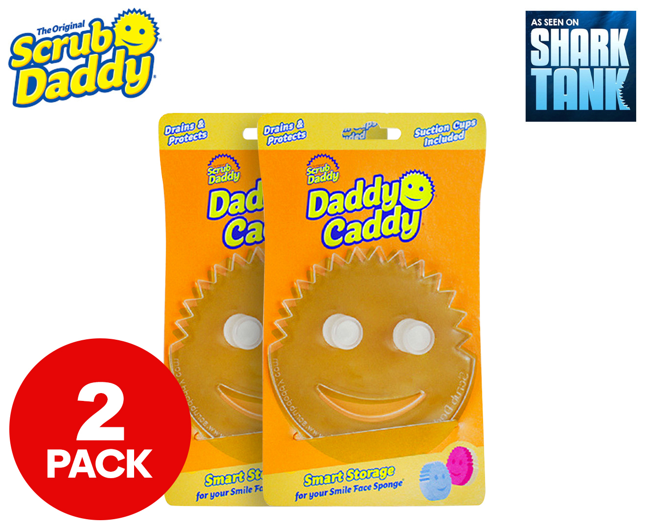 Scrub Daddy Sponge Holder - Sponge Caddy - Suction Sponge Holder, Sink  Organizer for Kitchen and Bathroom, Self Draining, Easy to Clean Dishwasher  Safe, Universal for Sponges and Scrubbers 