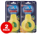 2 x Finish 2-in-1 Clip-On Dishwasher Freshener 4mL Lemon & Lime