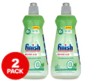 2 x Finish 400ml 0% Rinse Aid Dishwashing Liquid Cleaning Soap for Dishes/Glasses