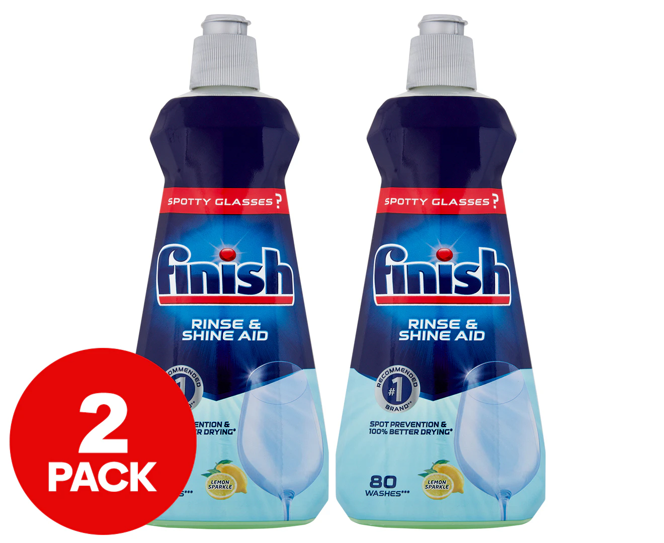 2 x 400mL Finish Rinse & Shine Aid Lemon Sparkle