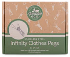Activated Eco Stainless Steel Infinity Large Clothes Pegs 20-Pack