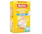 2 x Multix Resealable Sandwich Bags 100-Pack 2